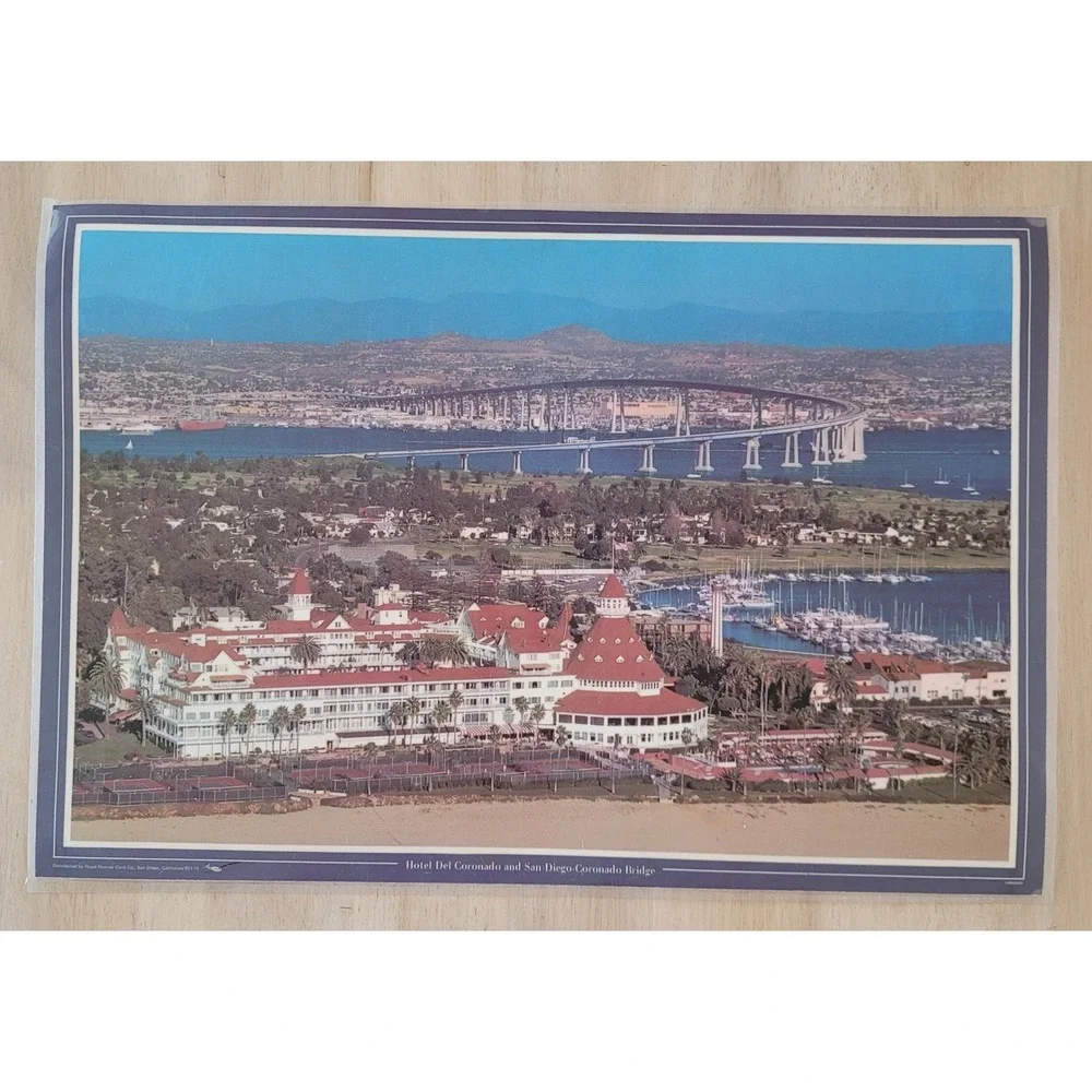 Set of 3 Vtg San Diego Placemats‎ Hotel Del Coronado La Jolla Laminated Souvenir